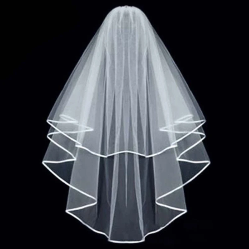 Princess Wedding Veil 2024 Tulle Ruffles Elbow Length For Bride Wedding Vestido De Noiva Custom Color White