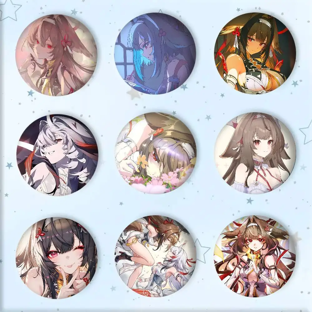 Anime Game Zenless Zone Zero Ye Shunguang Badge Tinplate Round Laser Brooch Clothes Backpack Accessories Lapel
