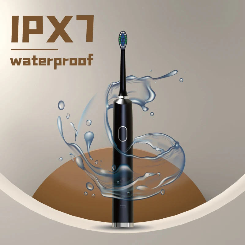 Cepillo de dientes eléctrico sónico para adulto, cabezales de repuesto recargables con carga USB, resistente al agua IPX7, temporizador inteligente