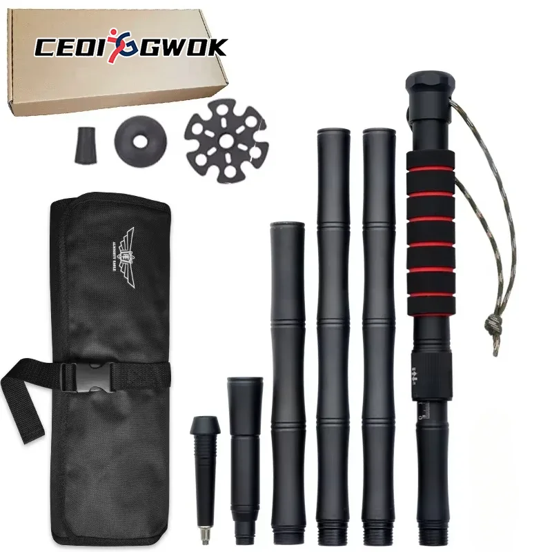 CEOI GWOK Ultraleichte, tragbare, zusammenklappbare Trekkingstöcke aus Aluminium zum Wandern, höhenverstellbare Multifunktions-Wanderstöcke