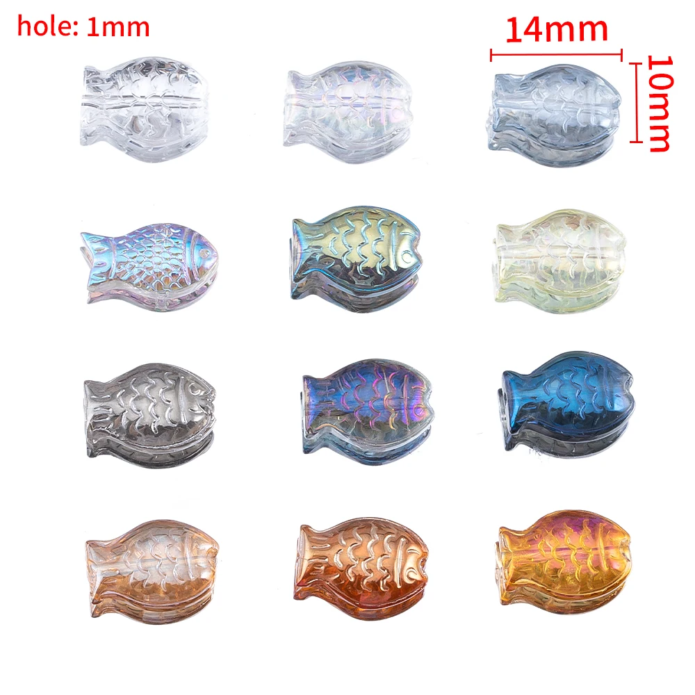 10/30pcs  Ancient Japanese Style Sea Bream With Perforated High Transparency Glass Beads For DIY Jewelry Earrings Accessories