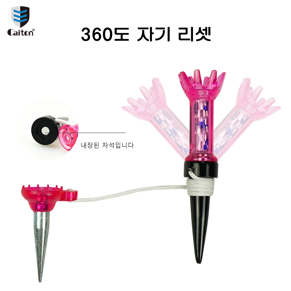 Caiton Magnetic Metal Golf Tee 2.8 Inch, Removable Golf Tee with 3 Colors, Durable Golf Practice Tee for Driving Range