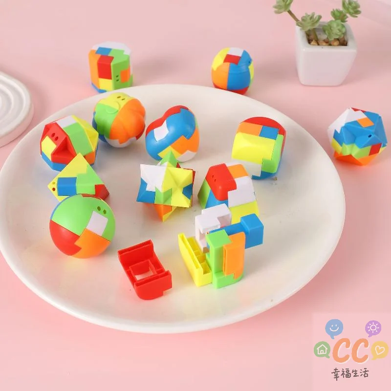 

Educational 3D Mini Cube Keychain Game | 12 pcs of Luban Lock Brain Teaser | Antistress Toy for User of All Ages.