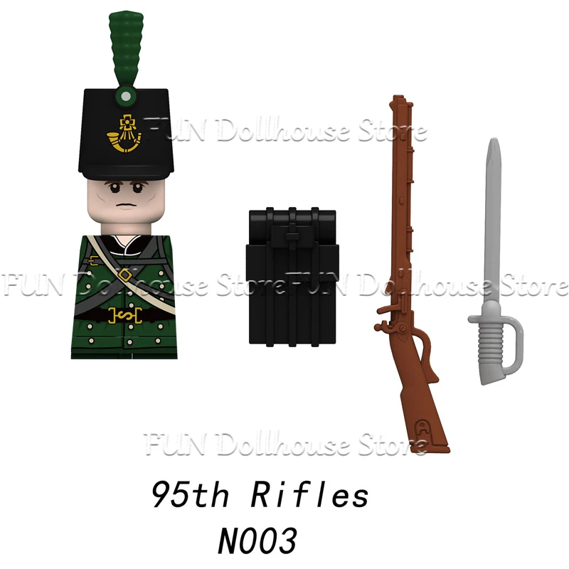 Mittelalterliche Militär-Figuren aus den Napoleonischen Kriegen, Bausteine für Britische, Französische und Preußische Infanterie, Ritter, Generäle, Waffen, Spielzeug