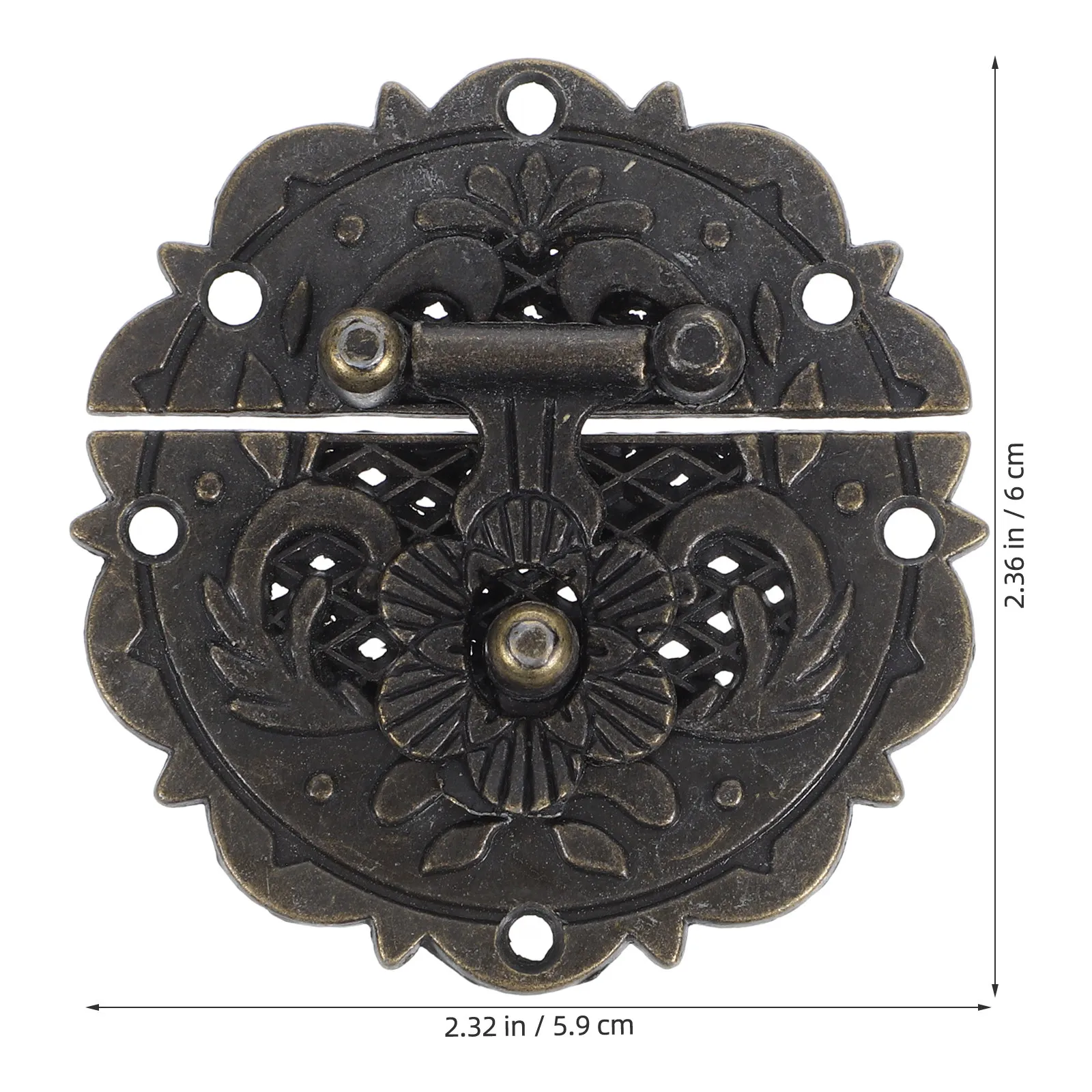 1Set Embossing Flower Vintage Clasp Decorative Cabinet Latch for Furniture Wooden Box DIY Craft Jewelry Storage Toolbox