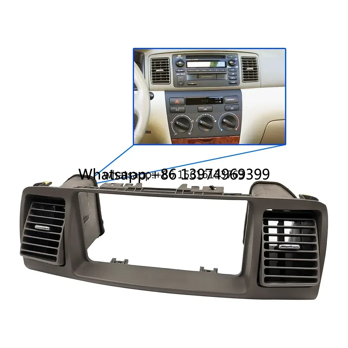 Dash Frame For Toyota Corolla 2003 2004 2005 2006 Center Radio Bezel With Air Vents Matte Finish Plastic