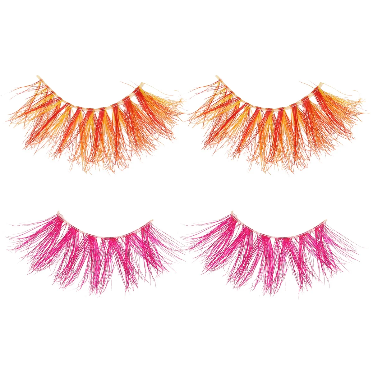 2쌍의 화려한 속눈썹, 드라마틱하고 두꺼운 과장된 메이크업, 재사용 가능한 가짜 3D 속눈썹, 자연스러운 속눈썹