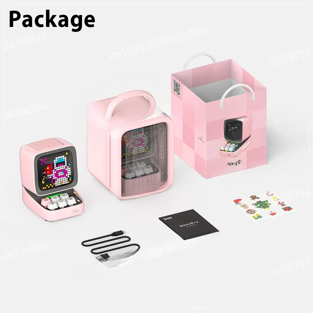 Divoom Ditoo-Bluetooth-Speaker & Planet-9 Mood-Lamp Gaming Desk Decoration Set with Kawaii and Cute Style RGB LED for Girls