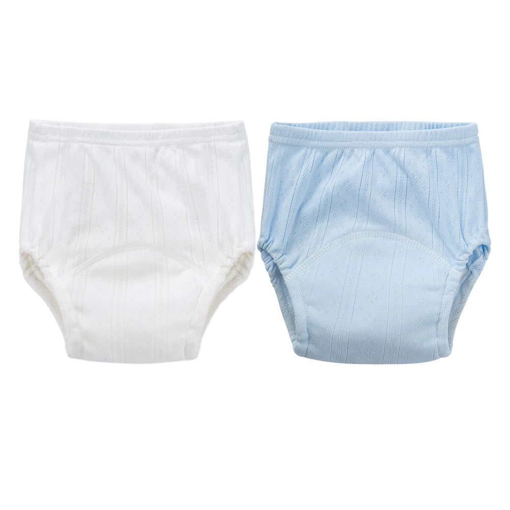 قطعتان من سراويل حفاضات الأطفال القابلة لإعادة الاستخدام، حفاضات أطفال قطنية ناعمة وقابلة للغسل للفتيات الرضع، ملابس داخلية مريحة للتدريب