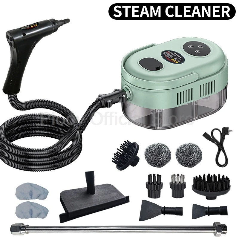 1500W Handheld Remote ABS Base Steam Cleaning Machine 900ml Capacity With Accessories For Kitchen Sofa Car Pet Area Deep Clean