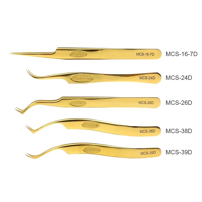 100% Vetus Original MCS Series New Style Premium Eyelashes Tweezers Ultra Fine Tip Improve for 3D 6D Lashes Extensions