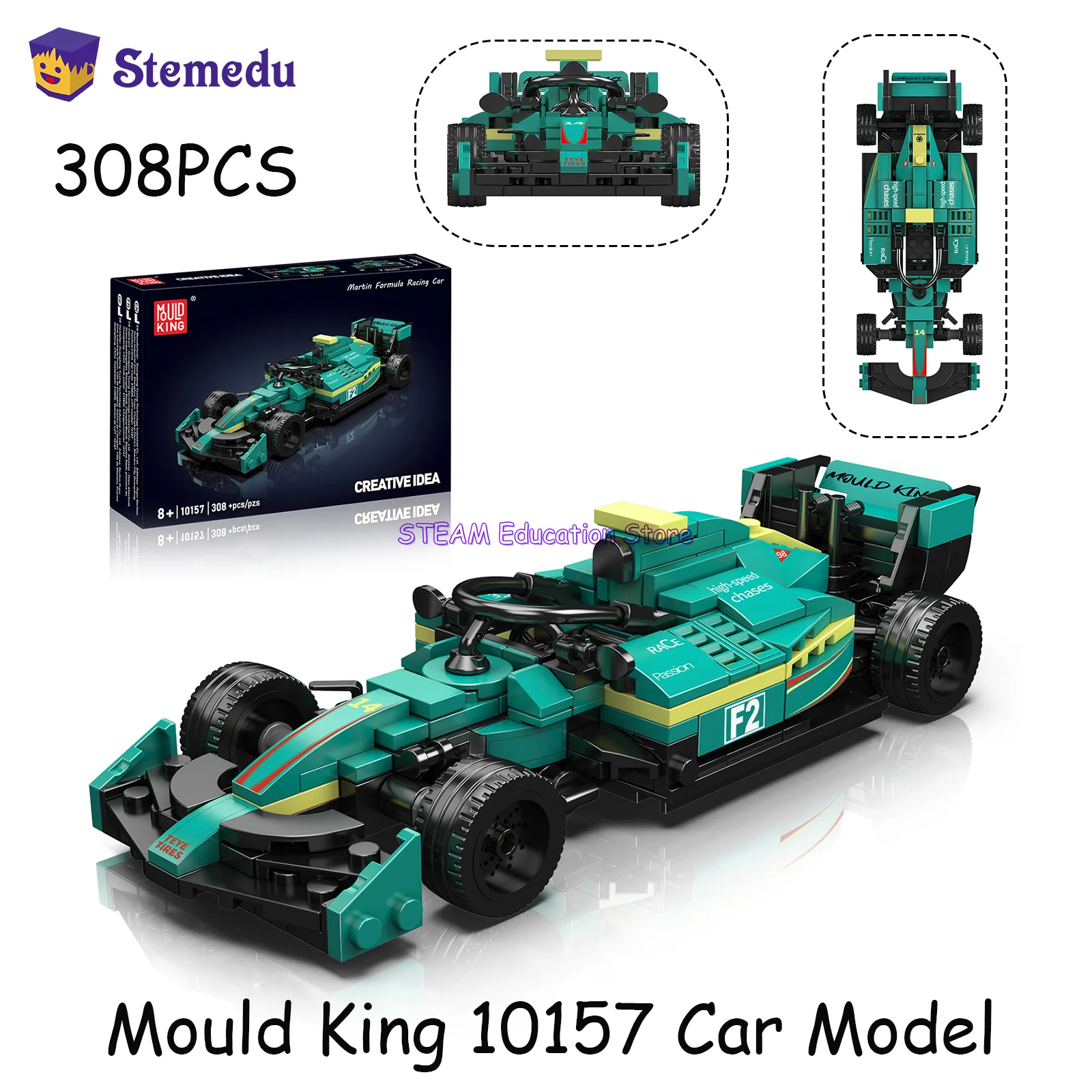 

Mold King 10157 NO.MARTIN Formula Speed Toys Champion Sport F1 Автомобильные строительные блоки 308 шт. Кирпич для взрослых Игрушки Подарок для детей