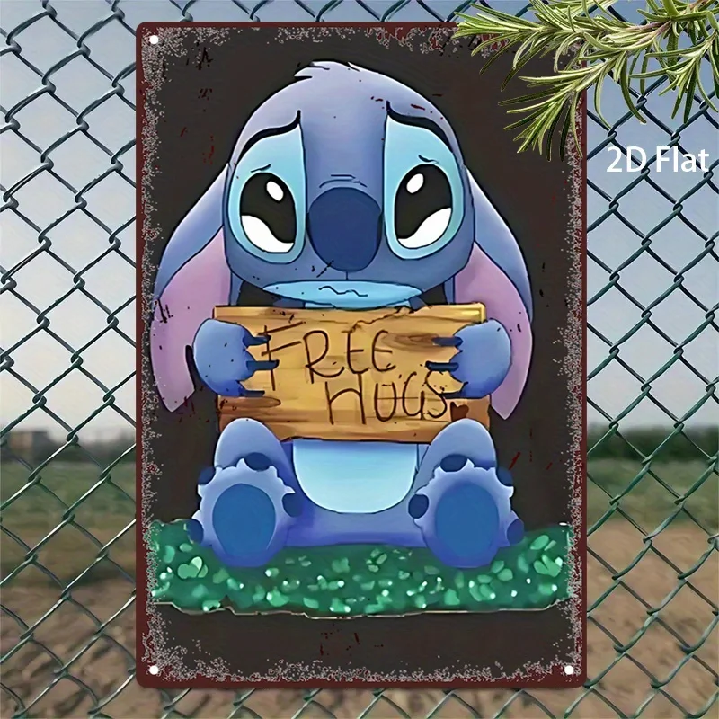 [مسطح [مسطح] لوحة فنية جدارية معدنية للعودة إلى المستقبل - لوحة ملصق فيلم ريترو مع علامة "العناق المجانية"، أزرق نابض بالحياة وأرجواني