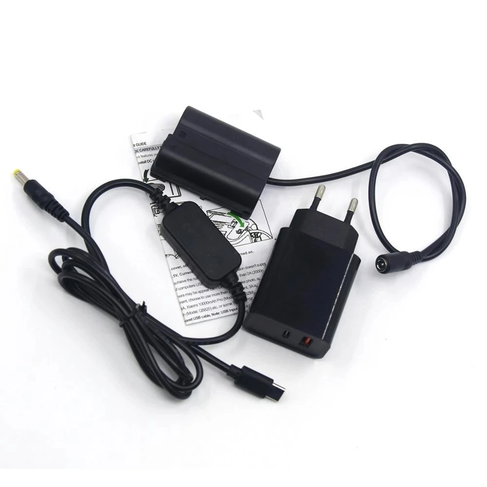 

USB Type-C Charger Cable+PD Charger+EN-EL15a Fake-battery EP-5B DC Coupler For Nikon Z7 Z6 D7500 D7200 D850 D810 D800 D800E D750