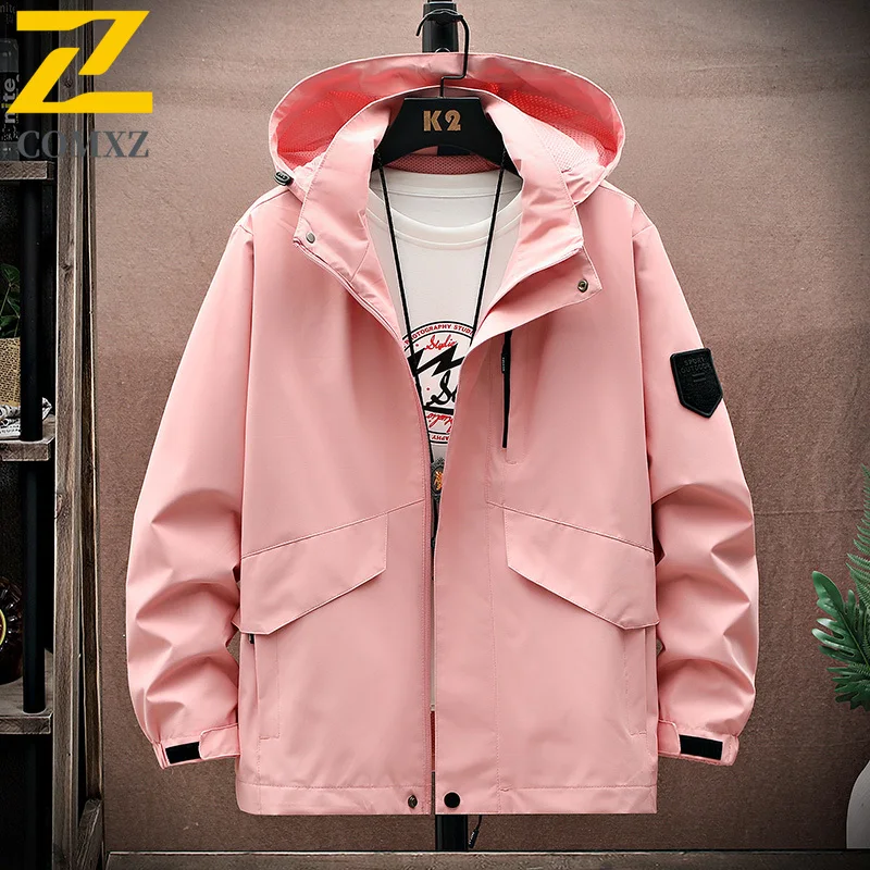

EiAO Windbreaker Couple's Detachable HoodWindproof Waterproof Fashion Outdoor Coat for Hiking Camping Fishing Trendy Wear 2025