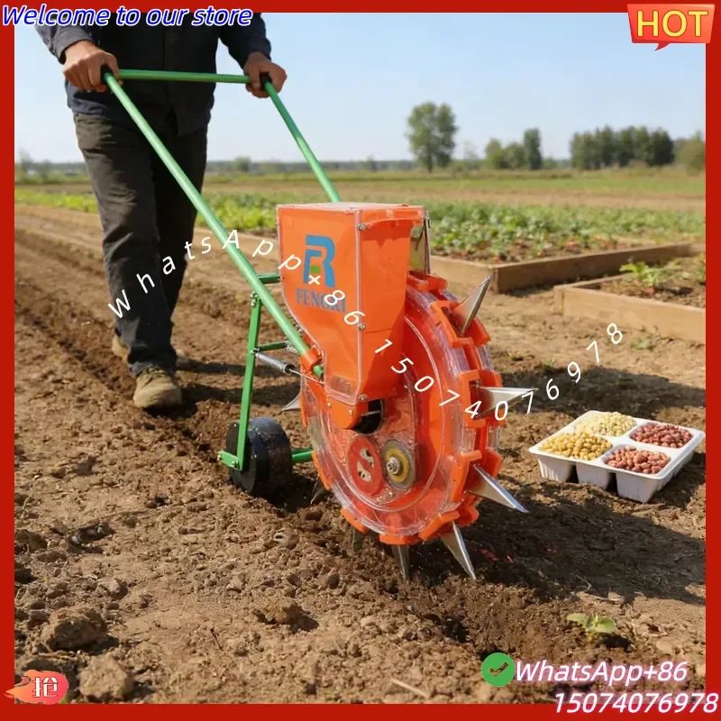 2026 Manual Seeder Garlic Planting Machine for Farm Garden Seed Planting Machine for Vegetable and Corn Efficient Hand Push