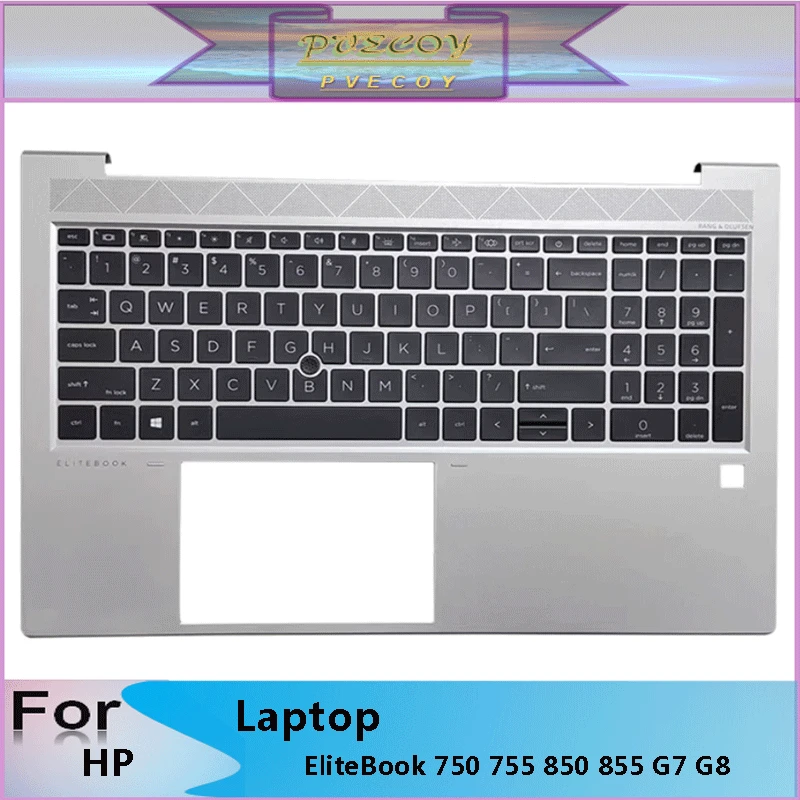 

New Original For HP EliteBook 750 755 850 855 G7 G8 Laptop Palmrest Case Keyboard US English Version Upper Cover