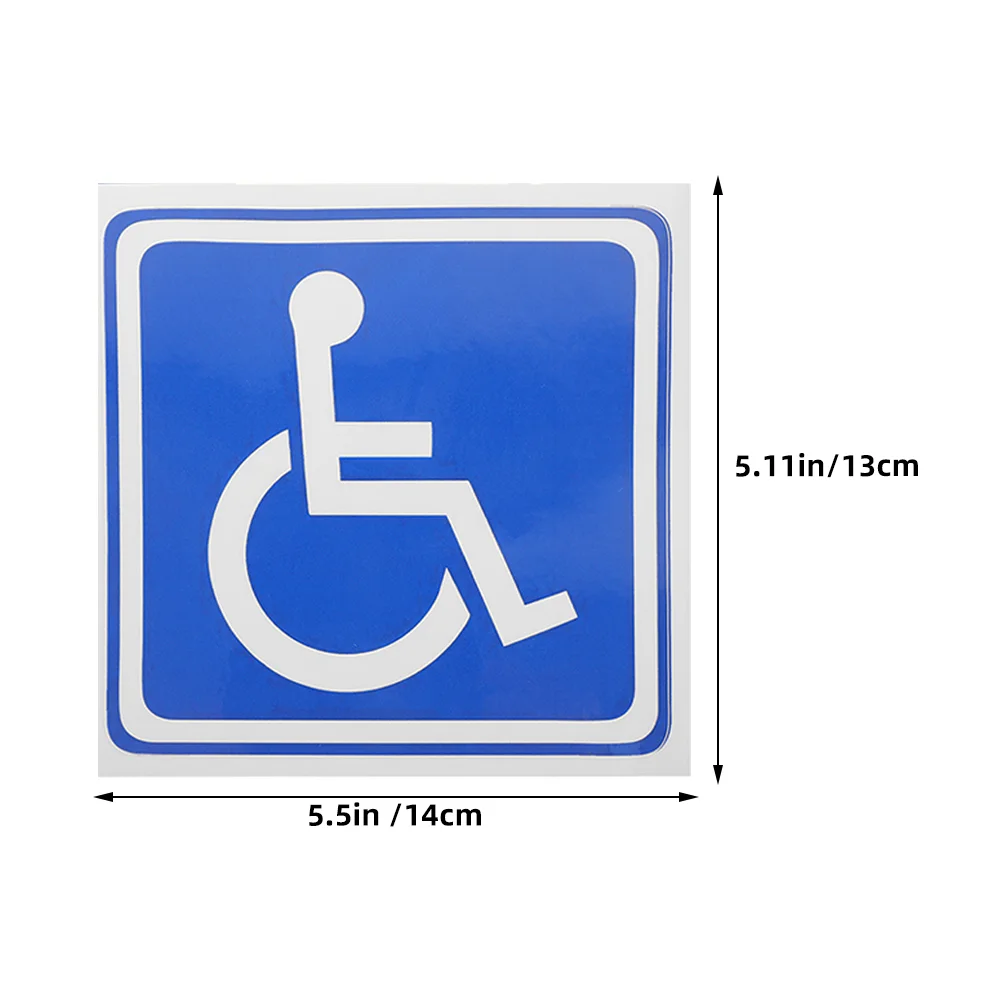 6 Sheets Disabled Signage Nail Stickers Handicapped Tag Parking for inside Car Window Wheelchair Adhesive Decals