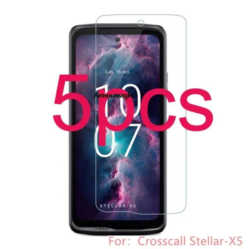 5pcs hd clear tempered glass for crosscall stellar x5 screen protector thin on for stellarx5 2.5d protective front film