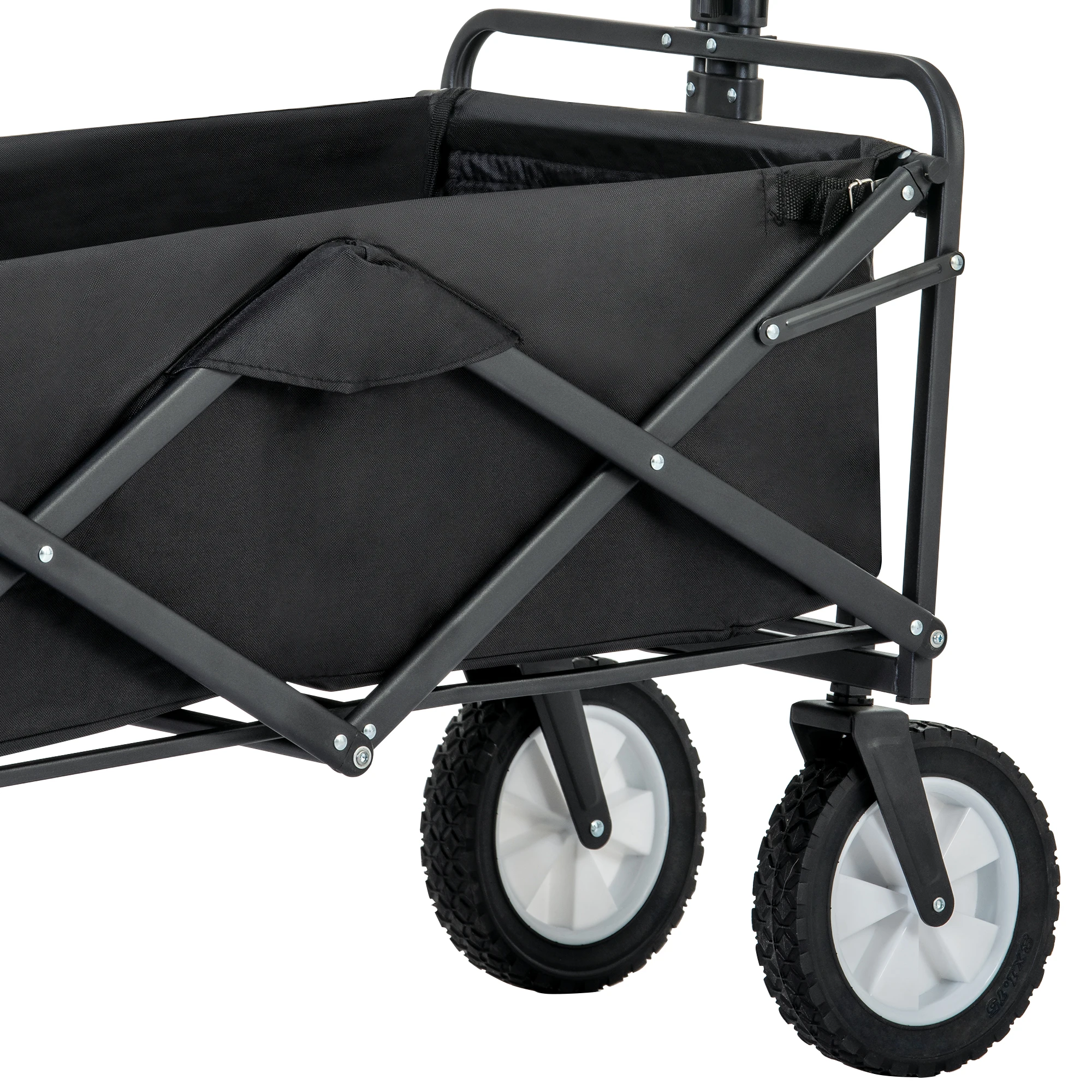 Foldable Station Wagon Outdoor All Terrain Trolley Foldable handcart Handcart garden Cart Cup Holder Me