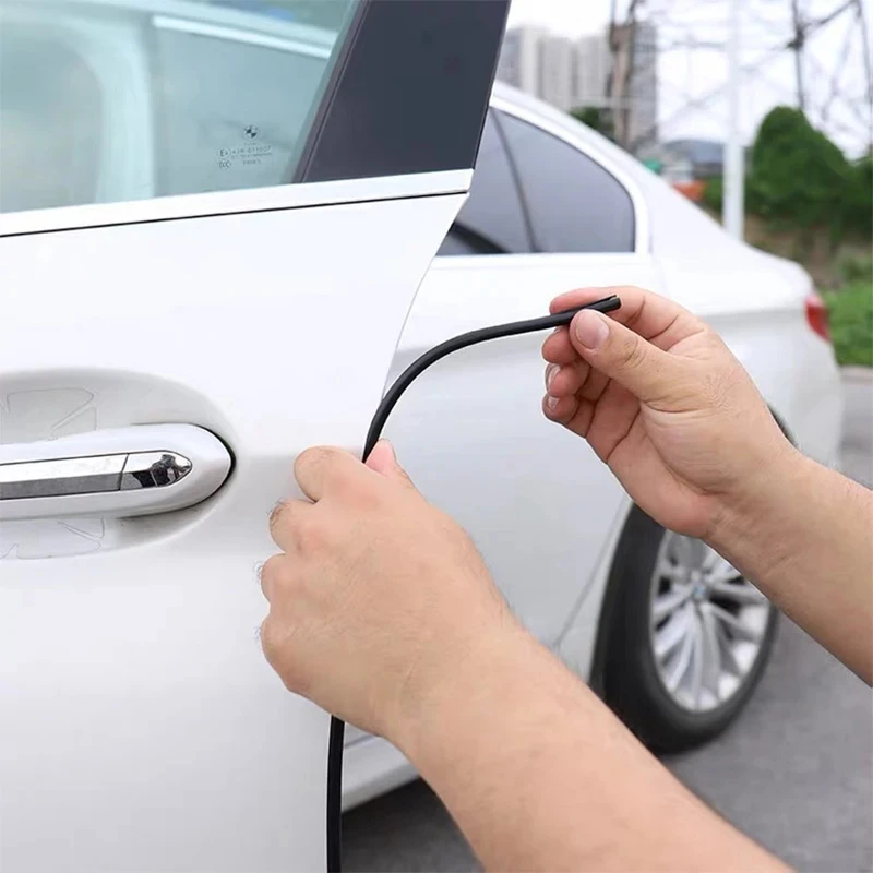 5M Car Door Edge Rubber Scratch Protector Strips Styling Mouldings Protection Side Moldings Adhesive Tools New