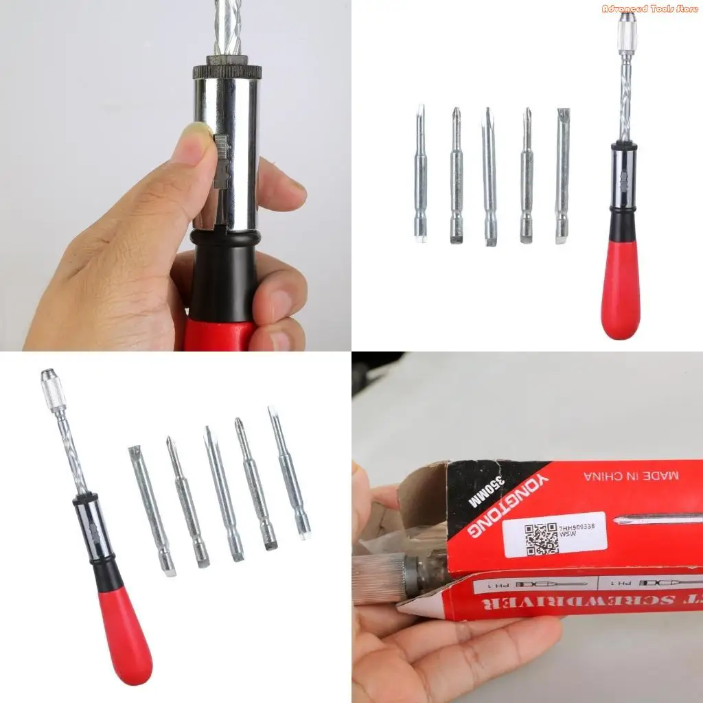 Press Type Semi Automatic Spirals Screw Driver Multi-bit Screwdriver Enduring W91B