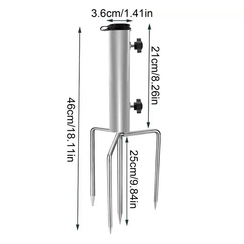 Ancoraggio per ombrellone da spiaggia Supporto da terra in metallo Ancoraggio per sabbia staccabile Base esterna per ombrellone Portaombrelli da