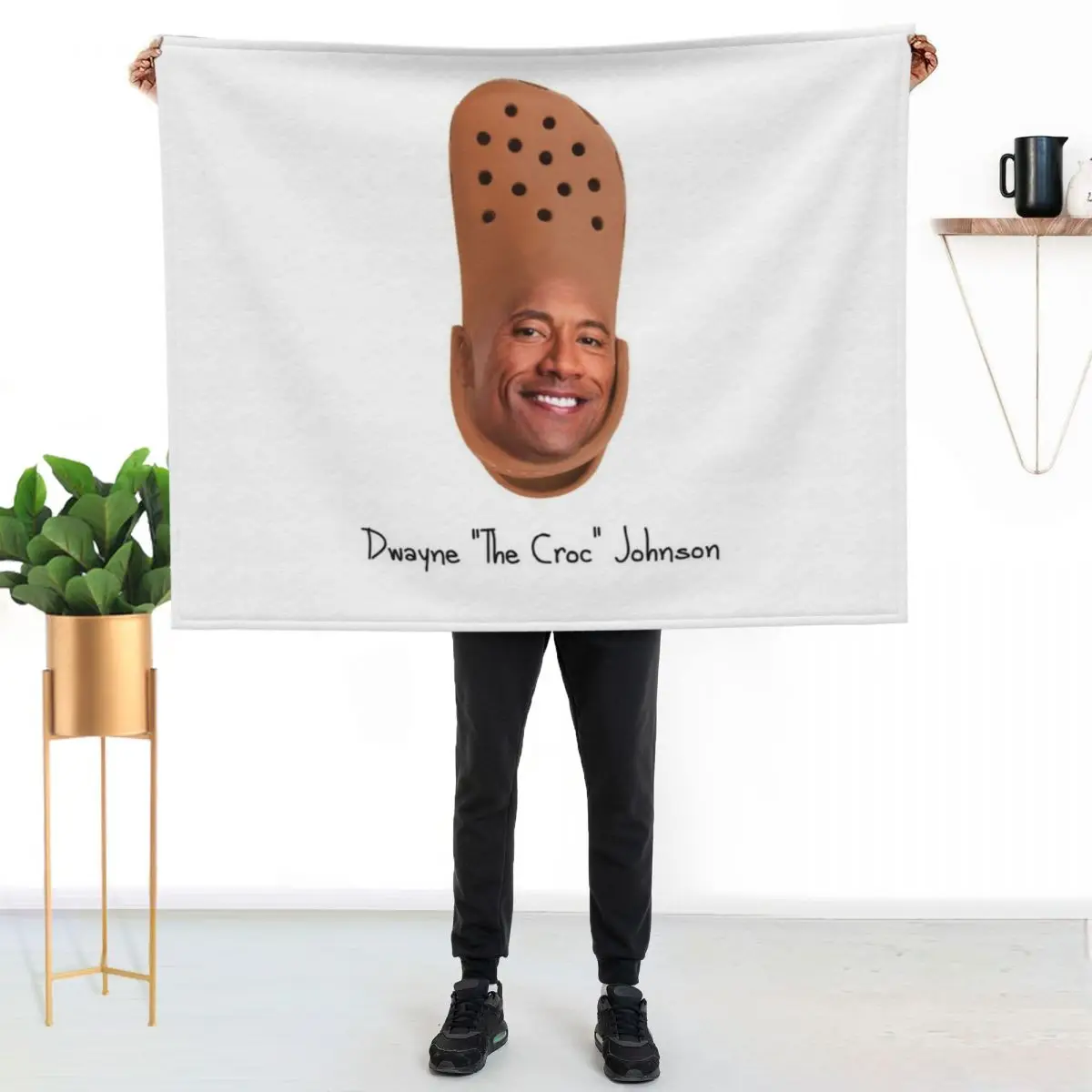 Dwayne The Croc Johnson Throw Blanket Flannel Fabric Blankets For Baby Retros Custom Warm For Decorative Sofa Blankets