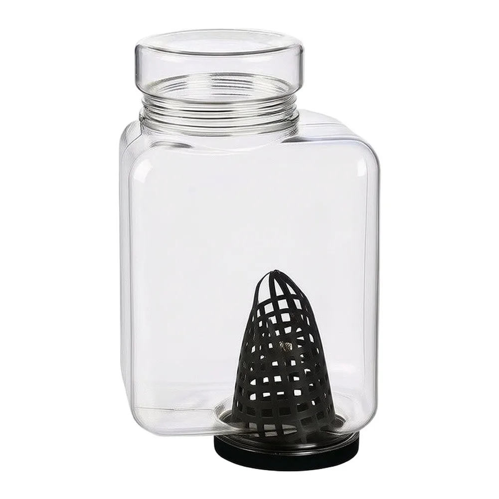 Fishing Trap Bottle for Freshwater Environments with Clear Body Dual Funnel and Barbed Reverse Hook Configuration