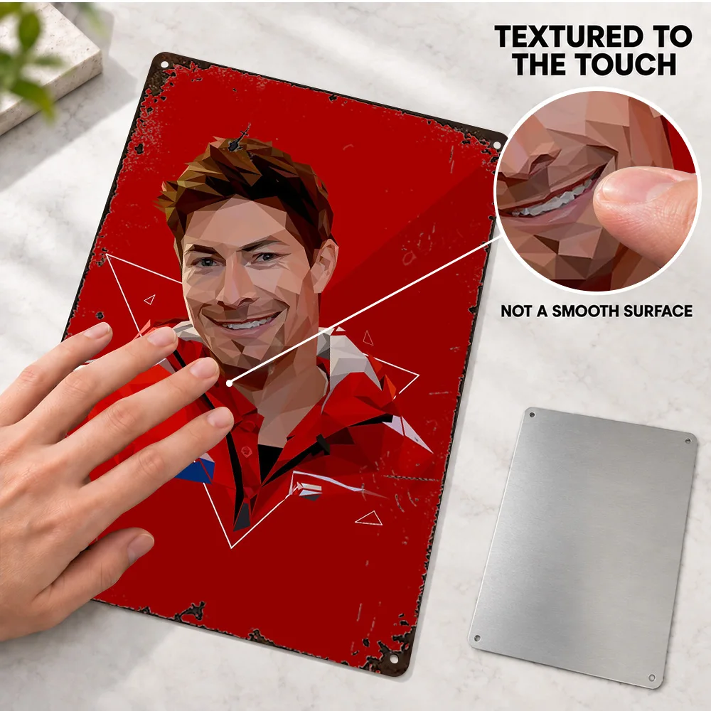 Nicky Hayden Textured Metal Poster Customized Aluminum Sign Geometric Portrait Wall Art For Home Garage Racing Enthusiast Gift