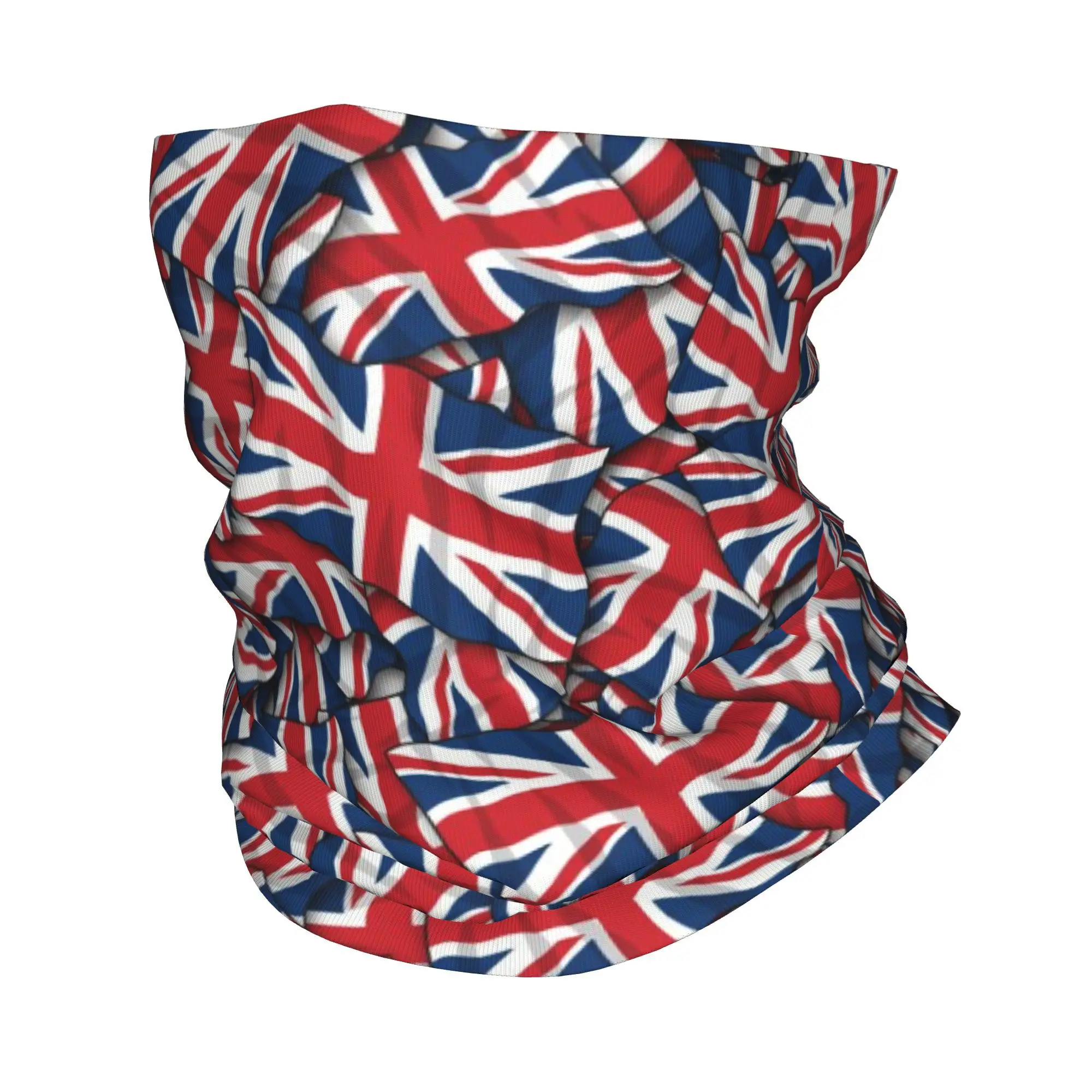 Custom 	  British Flag Winter Headband Neck Warmer Men Women Ski Cycling Tube Scarf  Face Bandana Gaiter