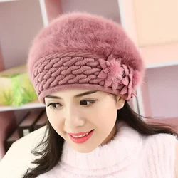 Fashion Elegant Lady Women Beret Beanie Classic Style Wool Felt Flower Beret Hat Keep Warm Winter Soft Solid Color Beret Hats