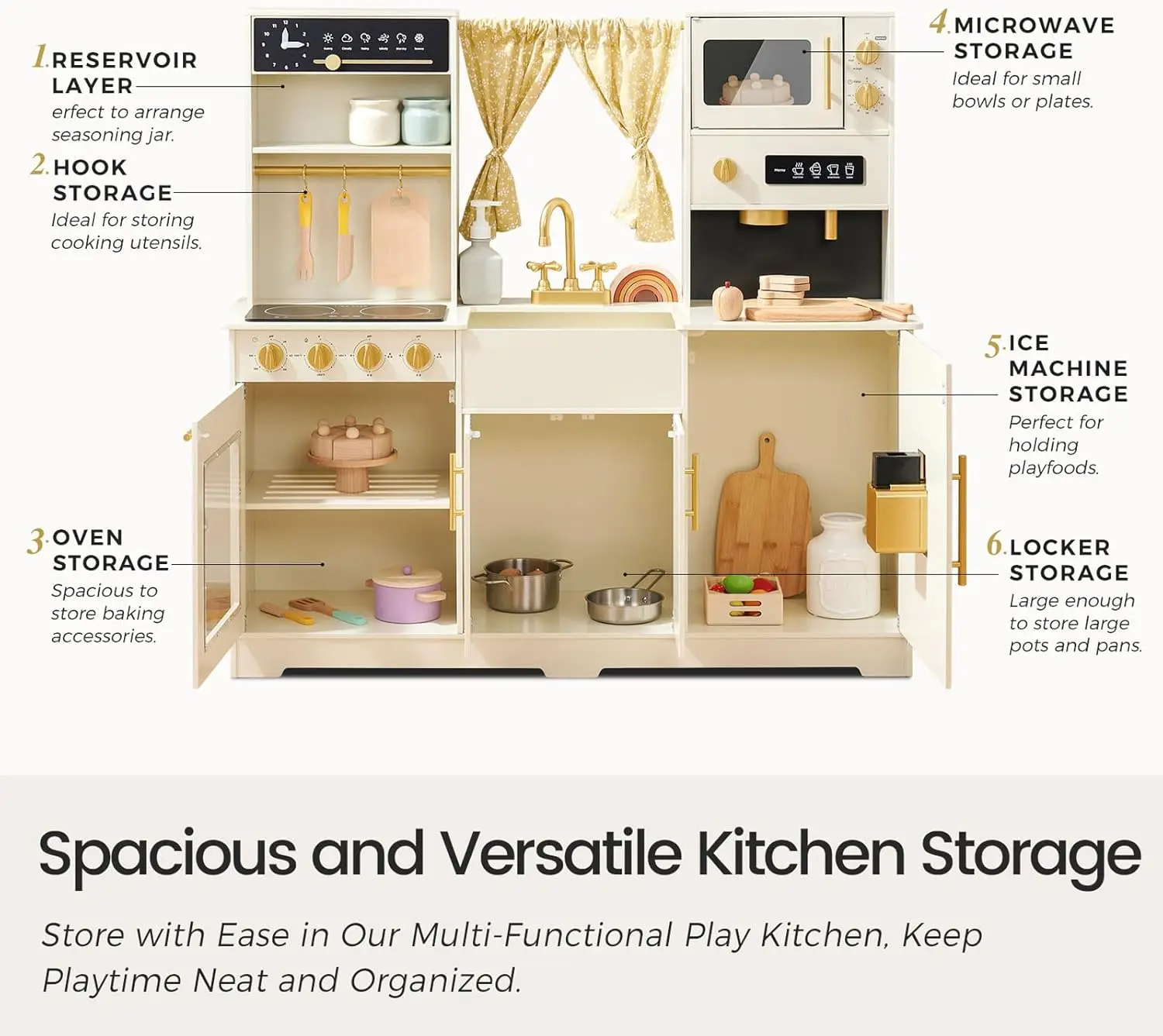 مجموعة ألعاب المطبخ للأطفال ، مجموعة المطبخ للعب ، الكثير من ميزات اللعب ، مطبخ اللعب الخشبي الجديد ، المصمم في المنزل العصري