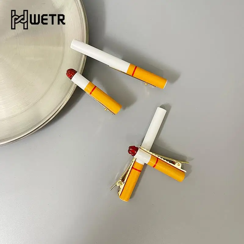 Funny Cigarette Hairpin For Women Girl Creative Fashion Smoke Hair Clips Individuality Punk Hair Accessories Party Gift