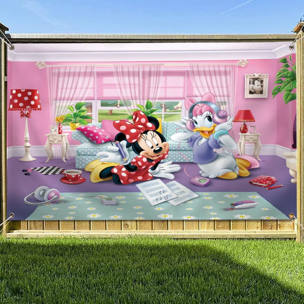 Garden Flag Four Hole Single Sided Flag Polyester Outdoor Decor Room Aesthetic Disney Daisy Duck Funny Flags and Banners Wall