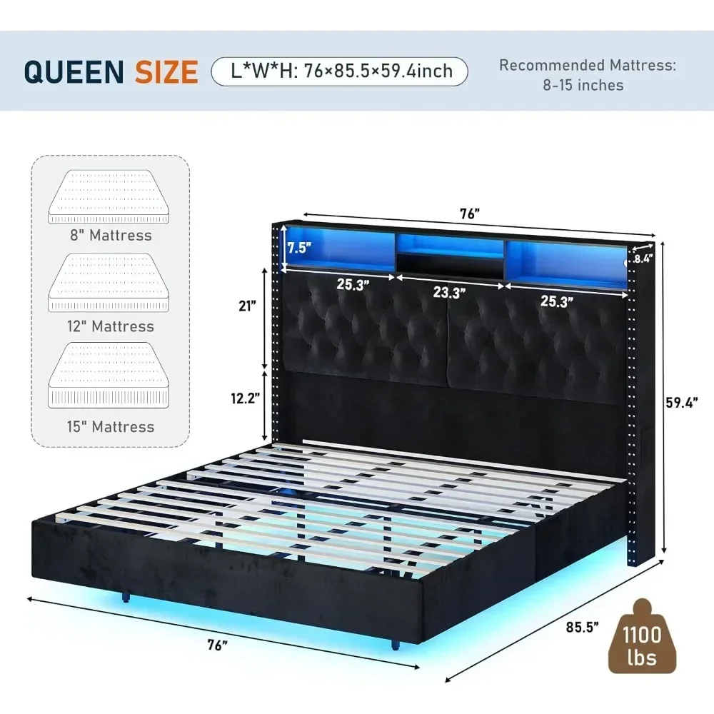 King Bed Frame with 60