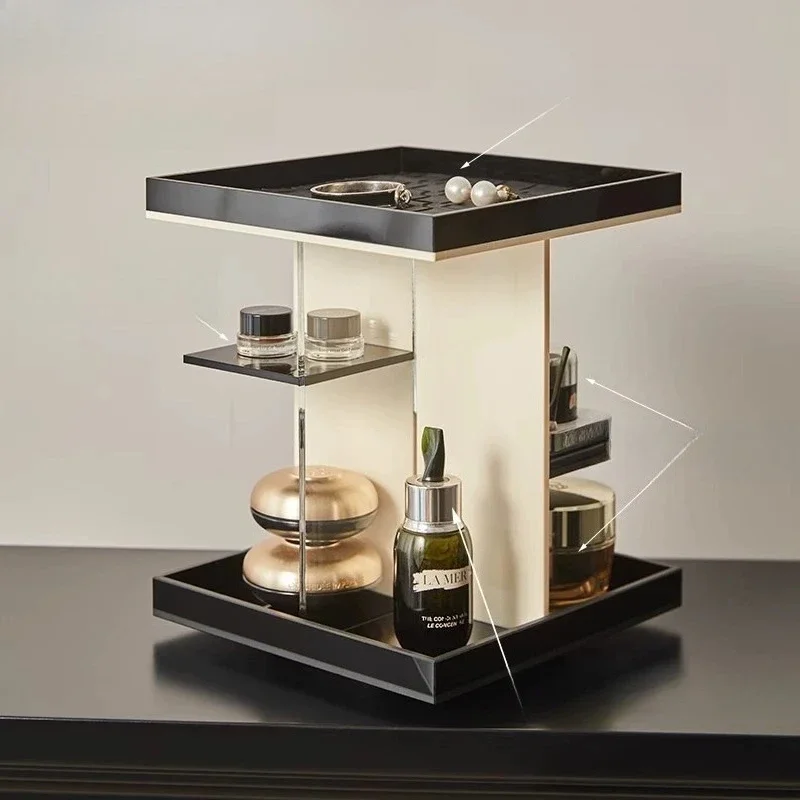Rotating acrylic cosmetics drawer storage box desktop jewelry perfume porch dresser rack
