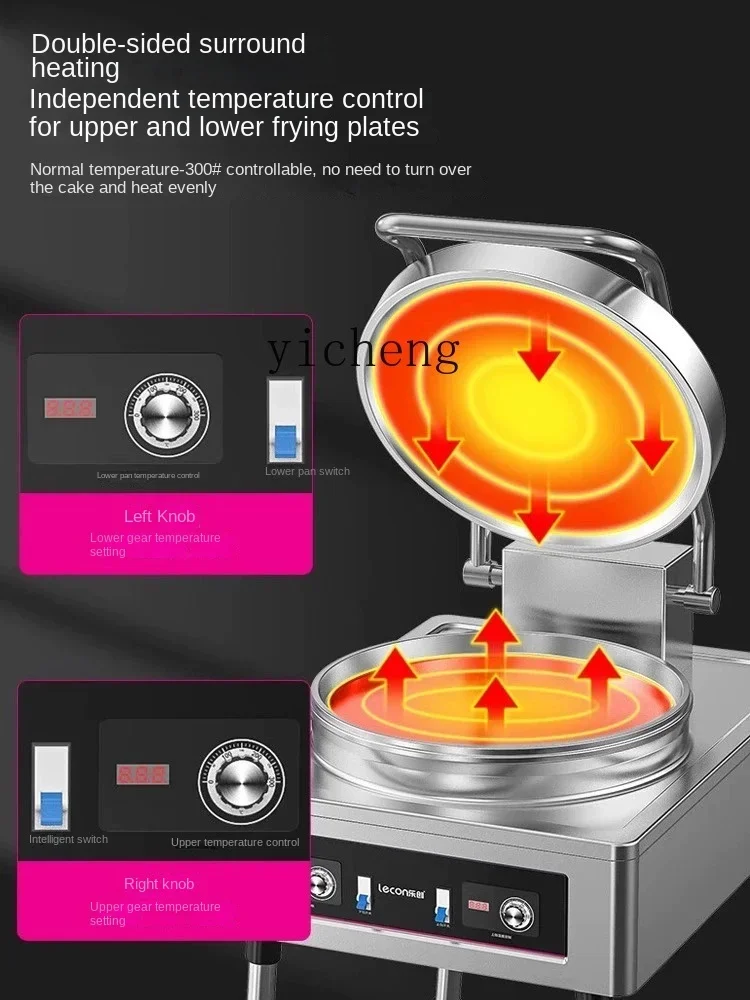 กระทะอบไฟฟ้าเครื่องทำความร้อนสองด้านสำหรับงานเชิงพาณิชย์เดสก์ท็อปขนาดใหญ่อุณหภูมิคงที่ขนาดใหญ่