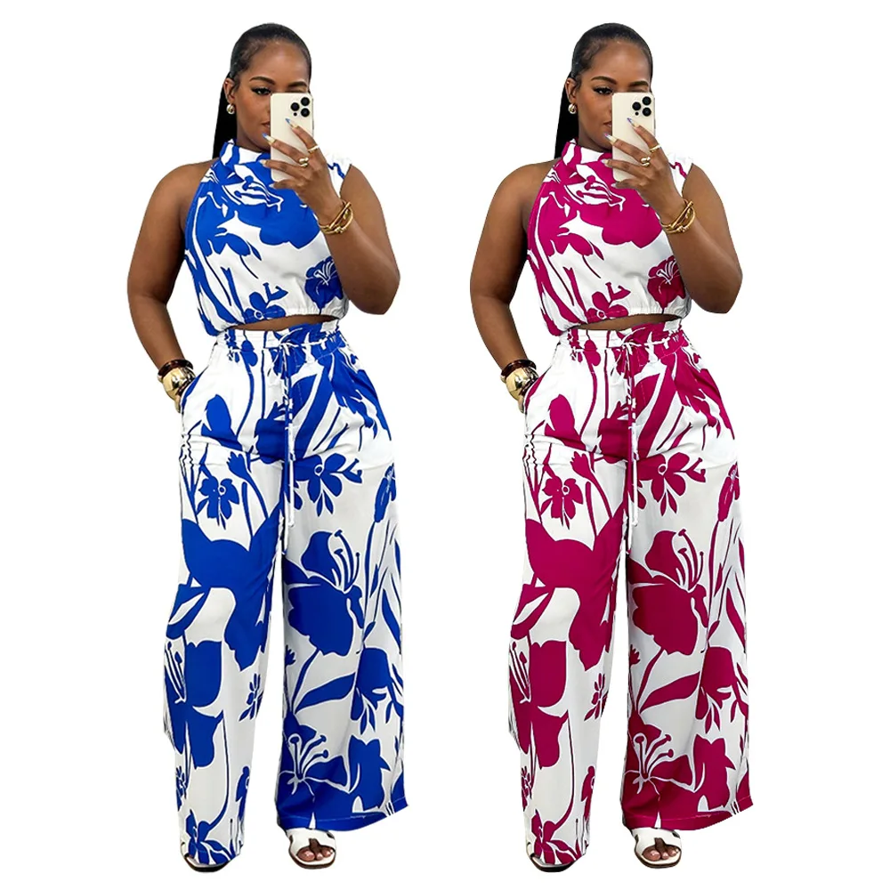 2 Piece Women Sets 2024 New Arrival Summer Autumn Matching Sets Print Two Pieces Sets Top Pants Suits Outfits Women\'s Clothing