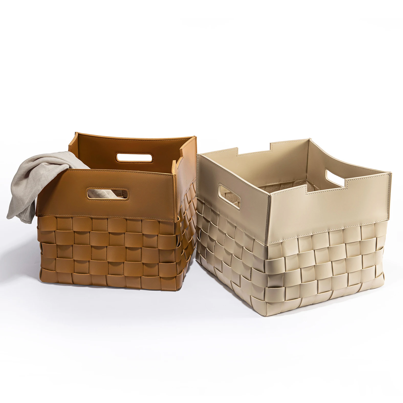 Leather Woven Storage Basket Box Nordic Cloakroom Underwear Bra Soft Home Furnishings Furnishings