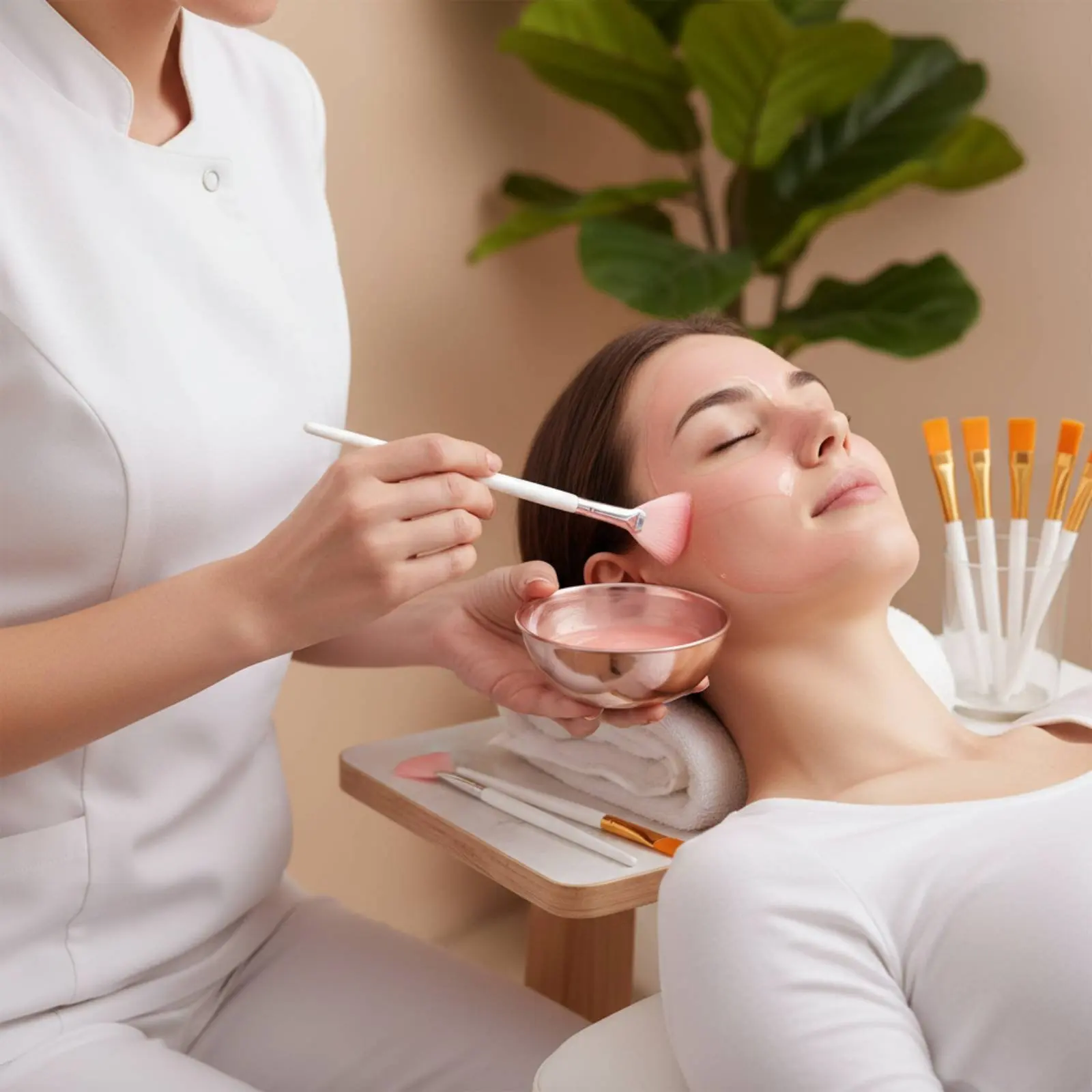 

24 Pieces Facial Mask Mixing Kit Reusable Spa Face Care Kit Facial Mask Brush Set Soft Bristles Flat Face Brush Set