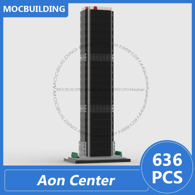 Aon centro escala 1:800 modelo moc blocos de construção diy montar tijolos arquitetura coleção criativa exibição brinquedos presentes 636 pçs