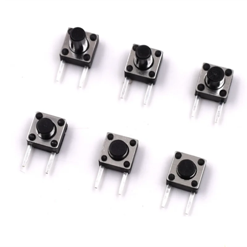 

500PCS 6*6*4.3/5/6/7/8/9mm Foot Edge 2 Button Switch Side Legs Plug Key Wholesale