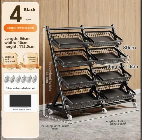 Bold Flagship Oblique Shelf Floor-to-Ceiling Multi-Layer Vegetable and Fruit Multi-Functional Vegetable Basket Living Room Snack
