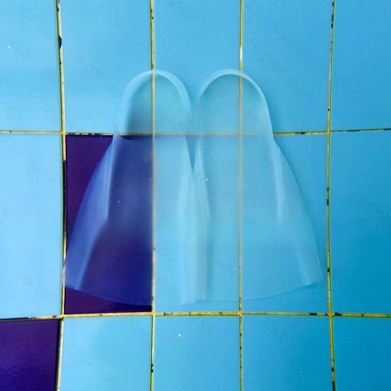 Fully Transparent Invisible Flippers, Professional Swimming Silicone Flippers, Freestyle Swimming Shoe Short Flippers
