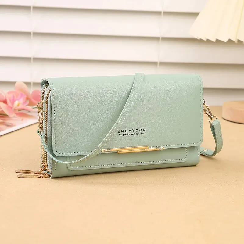 New Women Wallet Korean Style Large Capacity Multi-Functional Shoulder Bag Mid-Length Clutch Coin Purse