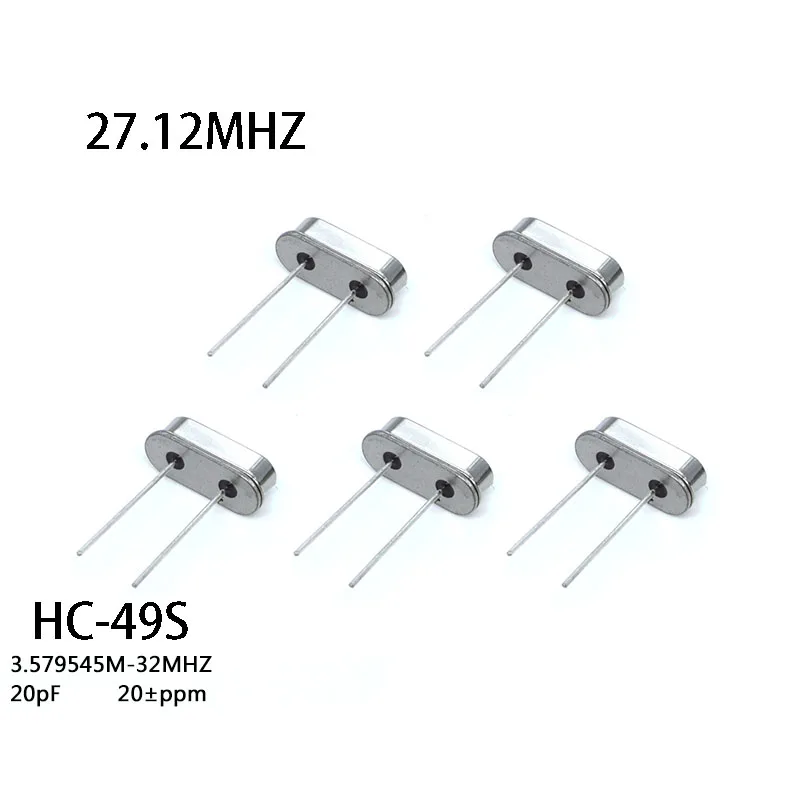 10pcs/LOT 27.12M Quartz Resonator Passive Crystal Oscillator HC-49S 27.12 MHz 49S 27.12MHz