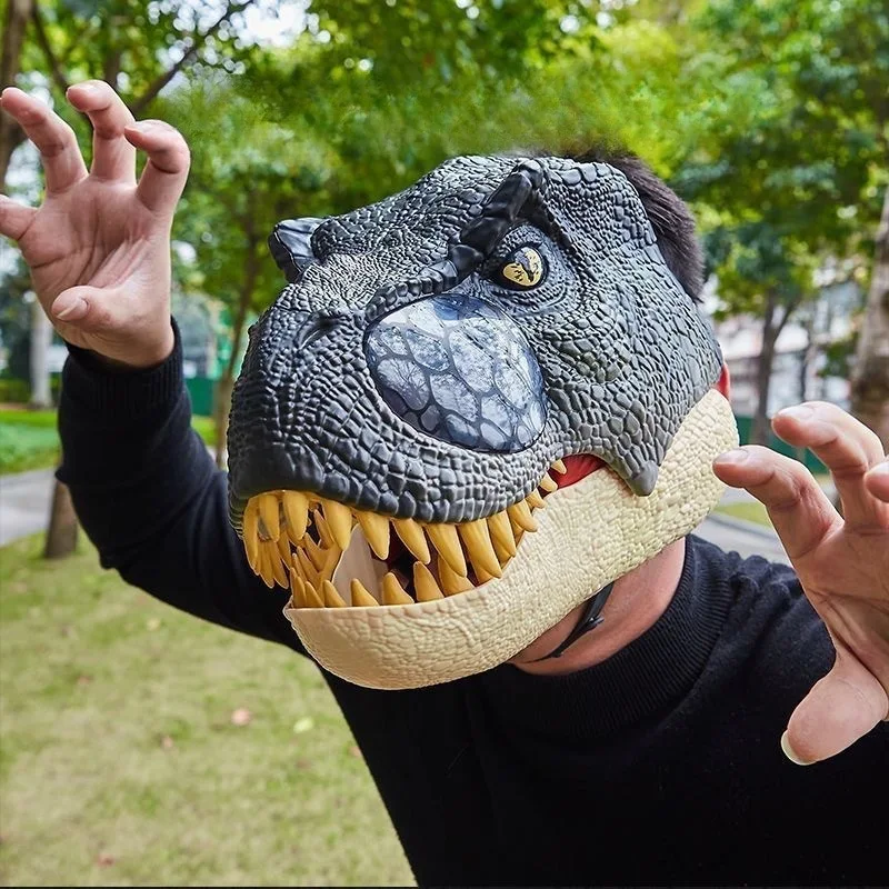 

Cosplay Dinosaur Mask T-Rex Velociraptor Helmet Funny Prank Toy Headgear for Halloween Costume Party Kids Dino Fan Gift