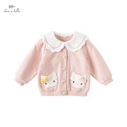 Hello Kitty Dave Bella Autumn Baby Clothes Boys Girls Cotton Pink Cute Coat Causal Jacket Infant Kids Top Outwear DB3222611