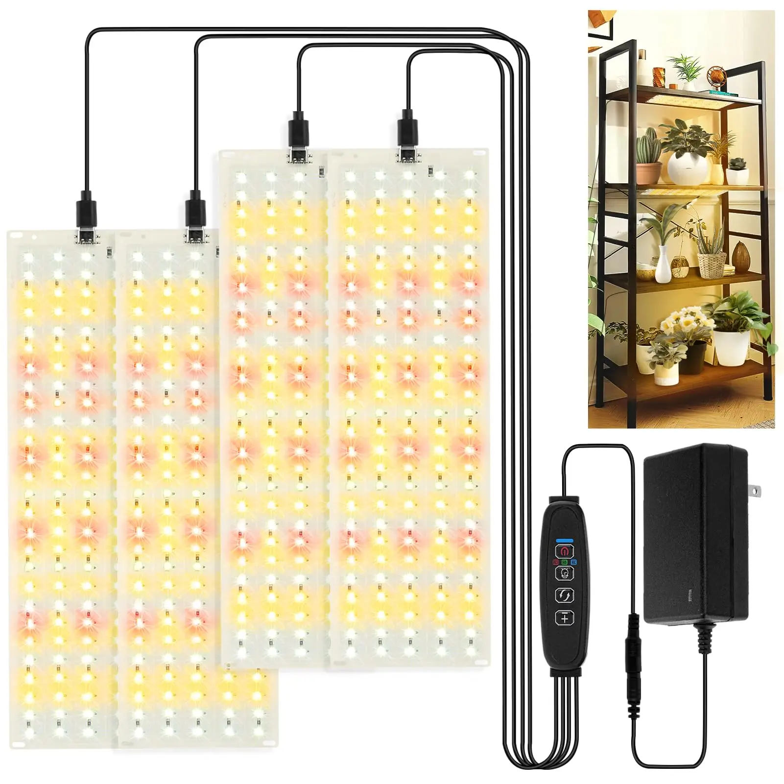 

LED Grow Panel Lights Full Spectrum Led Grow Light Dimmable Timer Indoor Plant Lights Ultra-thin Growing Lamps for Plants Rack